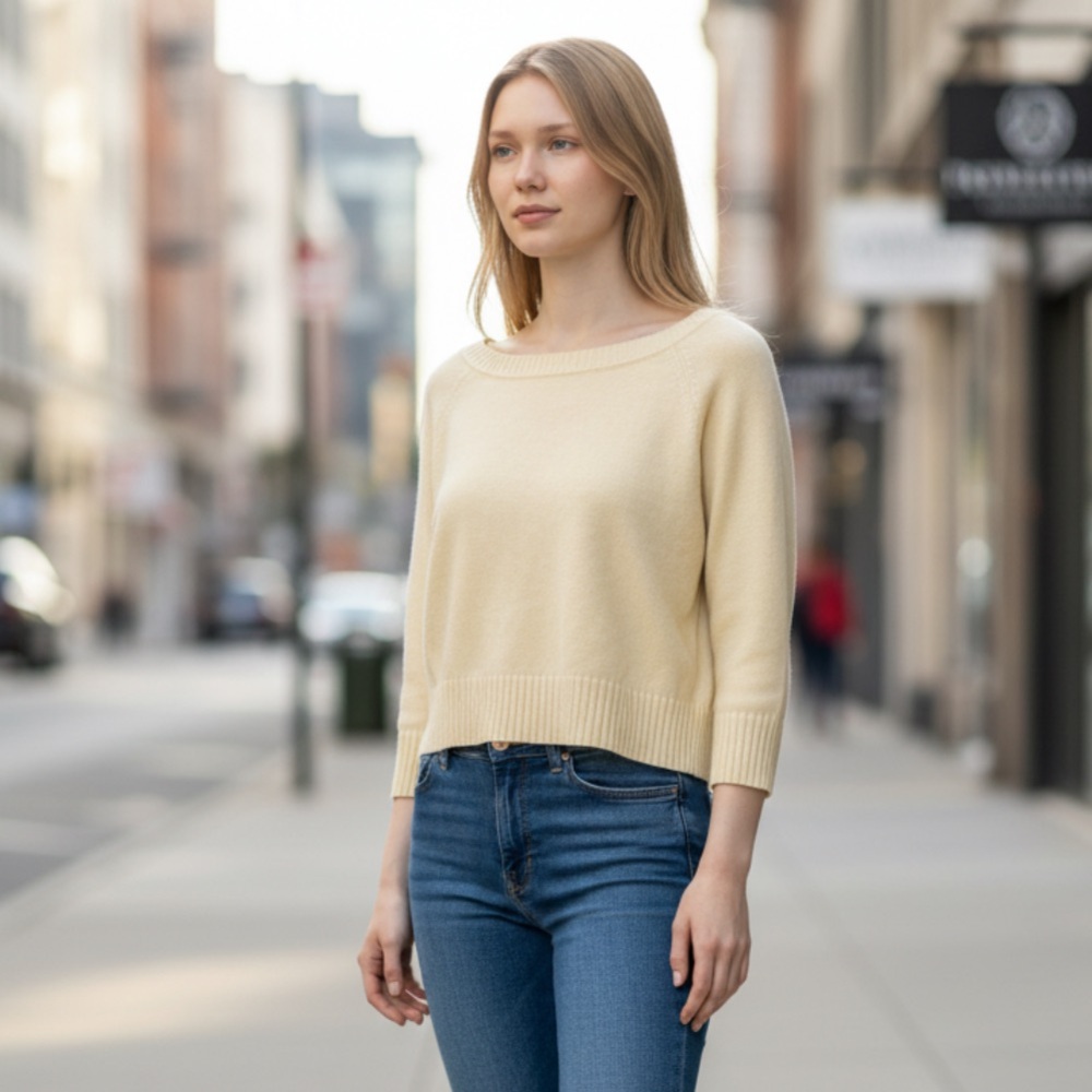LAUNDRY BY SHELLI SEGAL Y2K Cropped Cashmere Sweater M